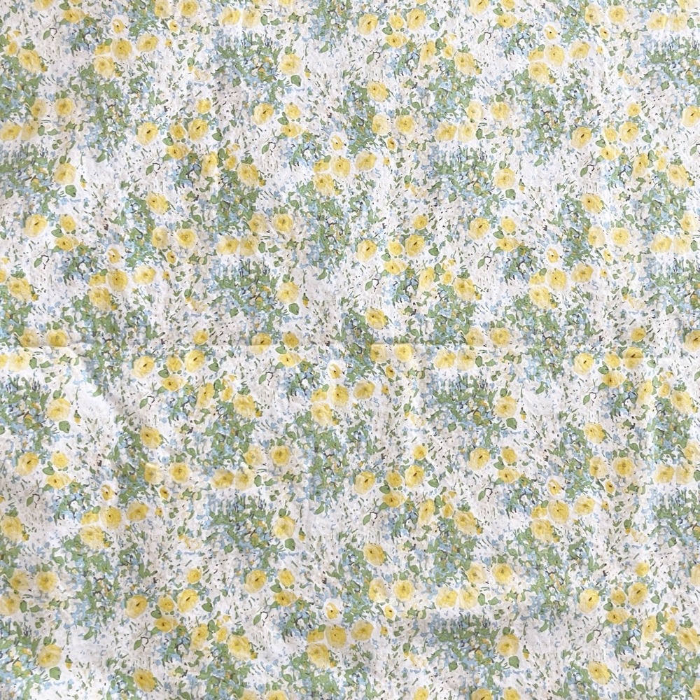 Lauren Ralph Lauren Floral Yellow Green Twin Flat Sheet Cotton Cottagecore - Picture 3 of 5